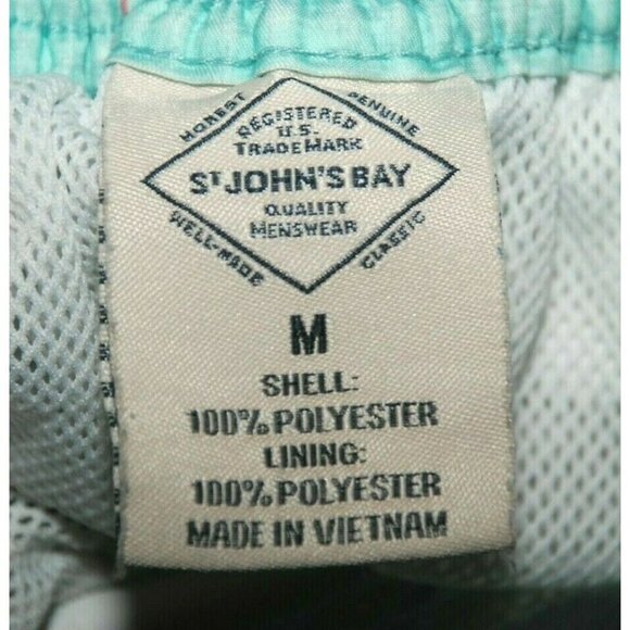 St. John's Bay Men's Swimming Trunks Size M Pockets Flamingos Elastic Tie Waist - Picture 7 of 8